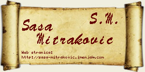 Saša Mitraković vizit kartica